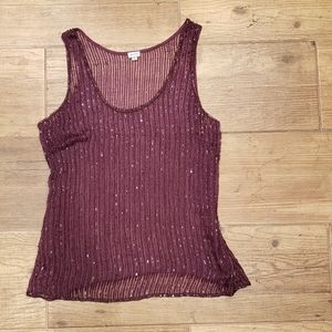 Anthropologie Moyna beaded sheer tank top